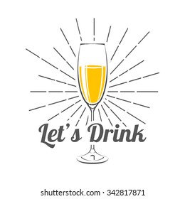 vector illustrations glasses of champagne
