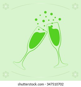 vector illustrations glasses of champagne 