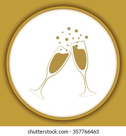 vector illustrations glasses of champagne