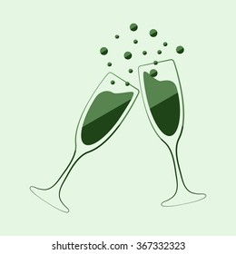 vector illustrations glasses of champagne