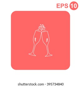 Vector illustrations glasses of champagne.