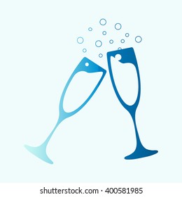 vector illustrations glasses of champagne