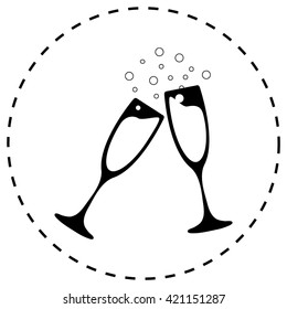 vector illustrations glasses of champagne