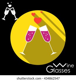 vector illustrations glasses of champagne