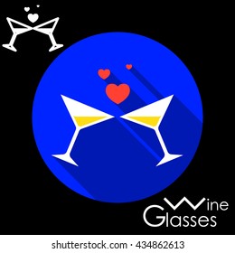 vector illustrations glasses of champagne