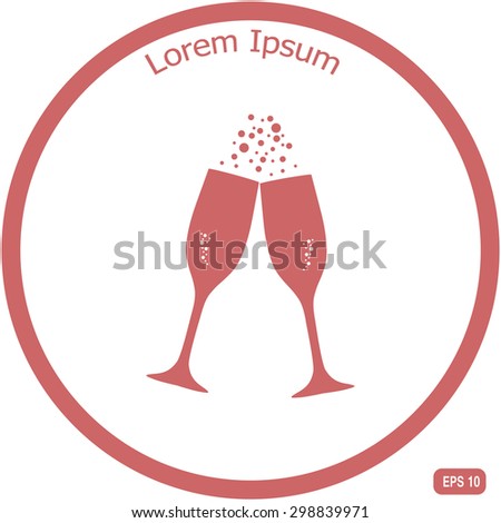 vector illustrations glasses of champagne