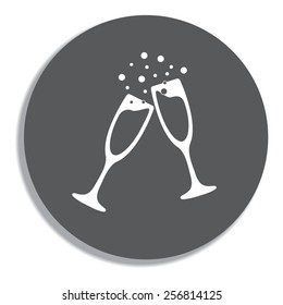 vector illustrations glasses of champagne on a grey background