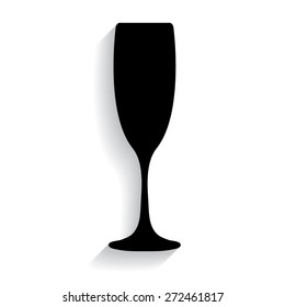 vector illustrations glasses of champagne with shadow