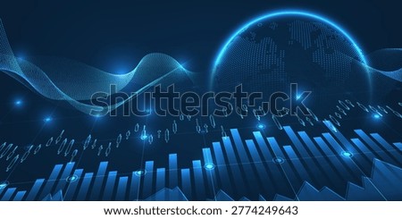 Vector illustrations of global growth of trade,finance and production of world economics.Business financial and investment concepts.