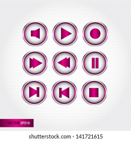 vector illustrations of glossy glass buttons for icons.