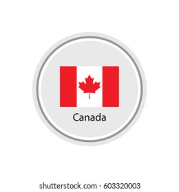 vector illustrations of glossy glass buttons for icons. Flag of Canada.