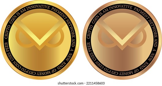 Vector illustrations of the gnosis-gno virtual currency. 3d illustration