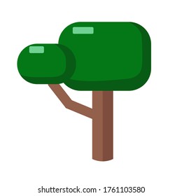 vector illustrations with green trees , can be used as objects for games, game design or icons, illustrations in the style of nature. cartoon flat style.