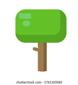 vector illustrations with green trees , can be used as objects for games, game design or icons, illustrations in the style of nature. cartoon flat style.
