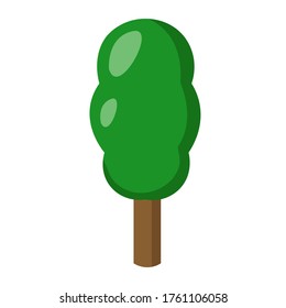 las ilustraciones vectoriales con árboles verdes , se pueden utilizar como objetos para juegos, diseño de juegos o iconos, ilustraciones en el estilo de la naturaleza. caricatura de estilo plano.