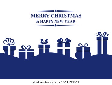 Vector illustrations of greeting banner with gifts