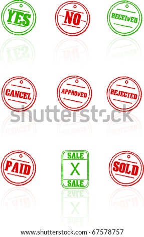 Vector Illustrations of a grunge rubber ink stamp on white background / Vector rubber stamps on white background / Vector rubber stamps on white background