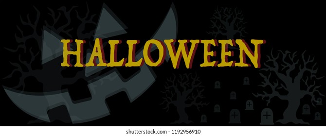 Vector illustrations halloween card face ghost black color