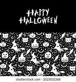 Vector illustrations of Halloween decorative greeting card