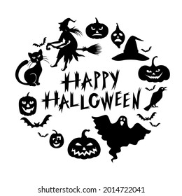 Vector illustrations of Halloween greeting card