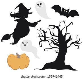 Vector illustrations of halloween Icons. Each illustration is in an isolated group.