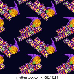 Vector illustrations of Halloween pattern seamless on white