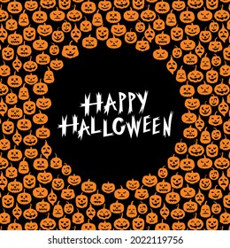 Vector illustrations of Halloween pumpkin greeting card