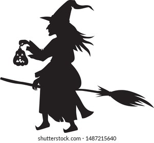 Vector illustrations of Halloween scary witch