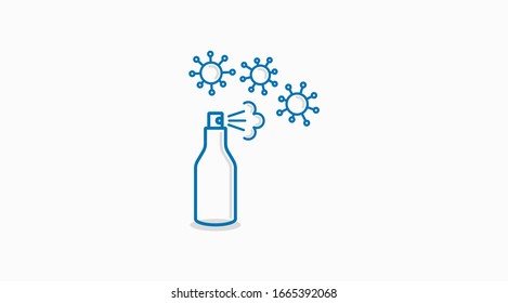 Vector illustrations of hand disinfectant bottle and disinfection spray and wet wipe disinfection