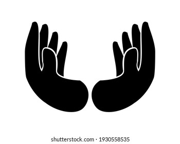Vector illustrations hand prayer icon on white background
