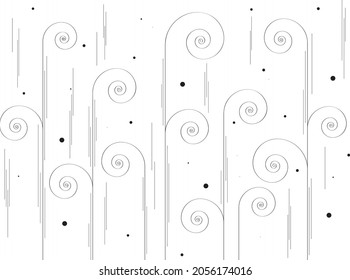 Vektorgrafiken. Handgezeichnet mit rosafarbenem Hintergrund mit Doodles-Tropfen. Vektormuster Schwarz-Weiß-Illustration kann für Bildschirmhintergründe verwendet werden.