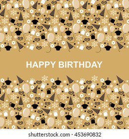 Vector illustrations of Happy Birthday greeting card