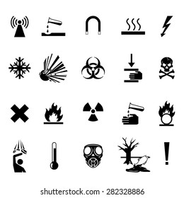 vector illustrations of hazard warning I cons.
Industrial warning triangle signs.
Danger symbol Icons