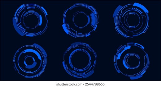 Vector illustrations of Head up display,User interface for game and digital technology background.
