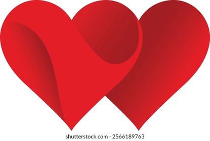  Vector illustrations of Hearts overlapping designs for Valentine's Day cards, love-themed posters, wedding invitations, romantic gifts, social media posts, and app icons.