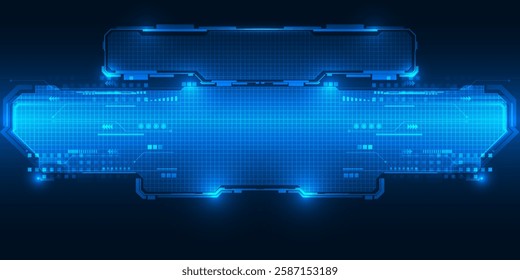 Vector illustrations of high tech panel  and frame for copy space.Futuristic design concepts.