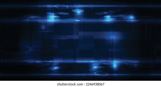 Ilustraciones vectoriales de la tecnología de alta tecnología de diseño tecnológico futurista para arte de juegos y fondo.Conceptos futuros de diseño tecnológico.