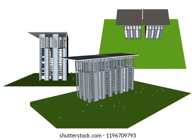 Vector illustrations vector house 3d, architecture