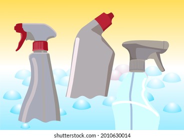 Vector Illustrations of household products. Idea for super market banners, advertisement, logos, poster wall.