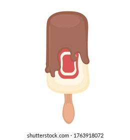 vector illustrations with ice cream. Cartoon style. Can be used for icons or stickers. summer dessert.
