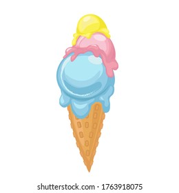ilustraciones vectoriales con helado. Estilo de caricatura. Se puede usar para iconos o pegatinas. postre de verano.