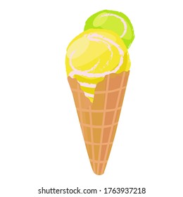 vector illustrations with ice cream. Cartoon style. Can be used for icons or stickers. summer dessert.