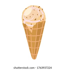 vector illustrations with ice cream. Cartoon style. Can be used for icons or stickers. summer dessert.