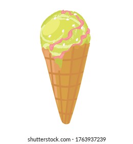 vector illustrations with ice cream. Cartoon style. Can be used for icons or stickers. summer dessert.