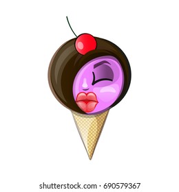 Vector illustrations of ice cream of a collection are isolated on a white background