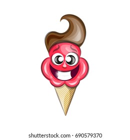 Vector illustrations of ice cream of a collection are isolated on a white background