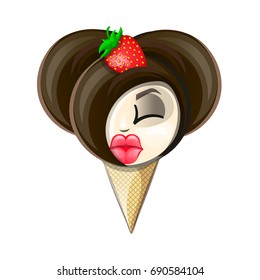Vector illustrations of ice cream of a collection are isolated on a white background