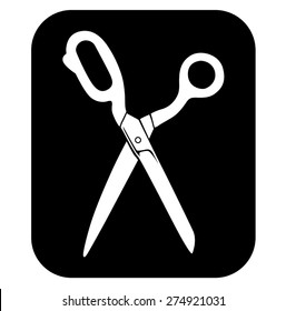 Vector illustrations of icon silhouette of opening tailors scissors