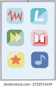 Ilustraciones vectoriales de iconos para tabletas y varias aplicaciones