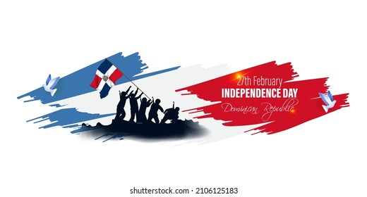 vector illustrations for independence day for Dominican republic